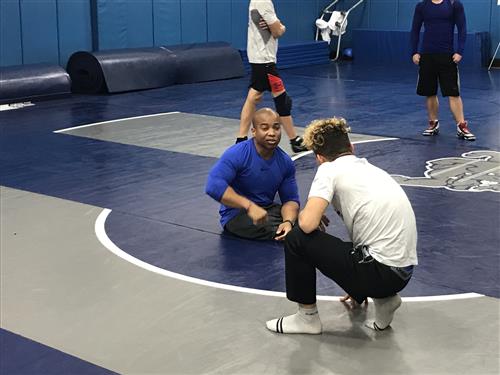 Rohan Murphy at wrestling practice 